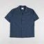Colorful Standard Linen Short Sleeved Shirt Petrol Blue