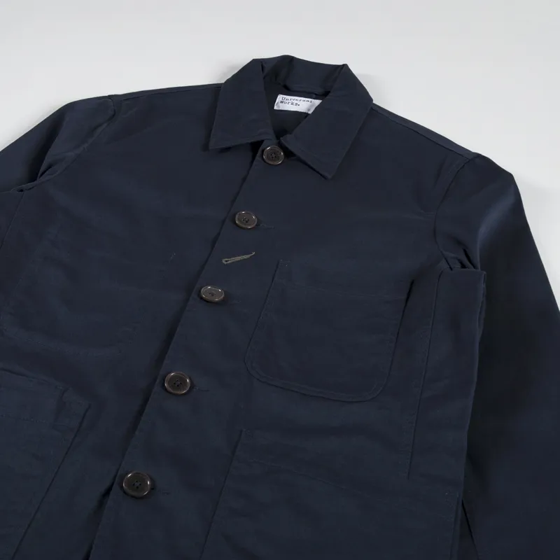 Universal Works Bakers Jacket Navy Twill-3