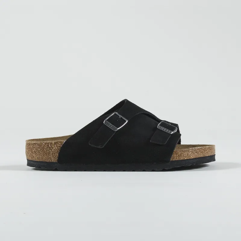 Birkenstock Womens Zurich Suede Leather Regular Fit Sandals Black-2