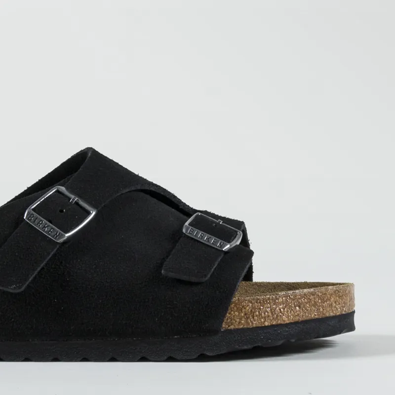 Birkenstock Womens Zurich Suede Leather Regular Fit Sandals Black-5