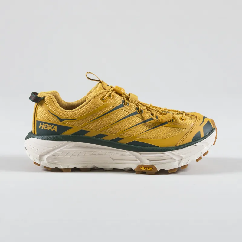 HOKA Mafate Three 2 Shoe Golden Yellow Eggnog-2