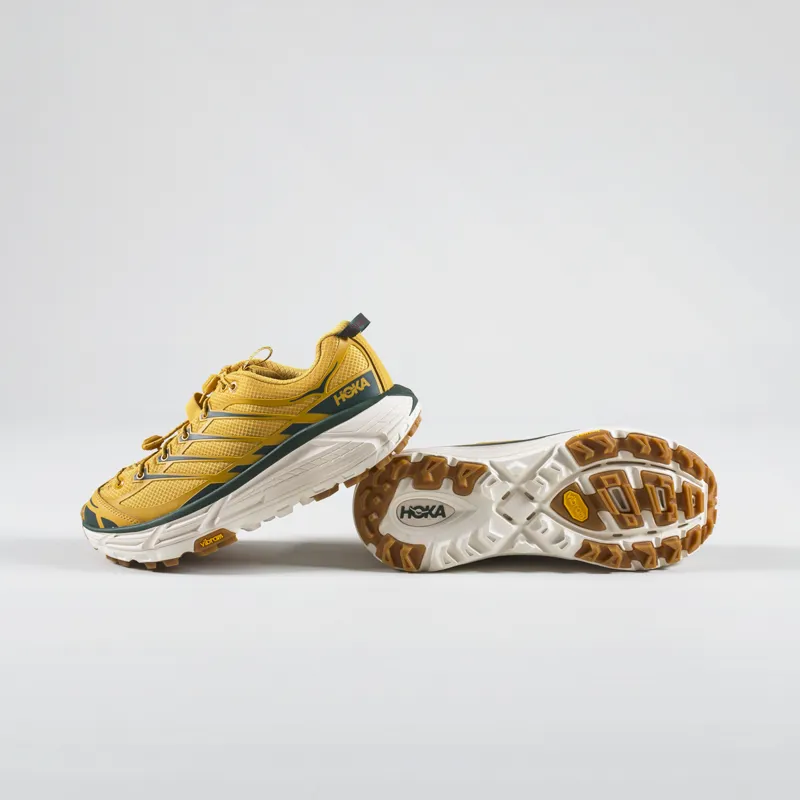 HOKA Mafate Three 2 Shoe Golden Yellow Eggnog-3