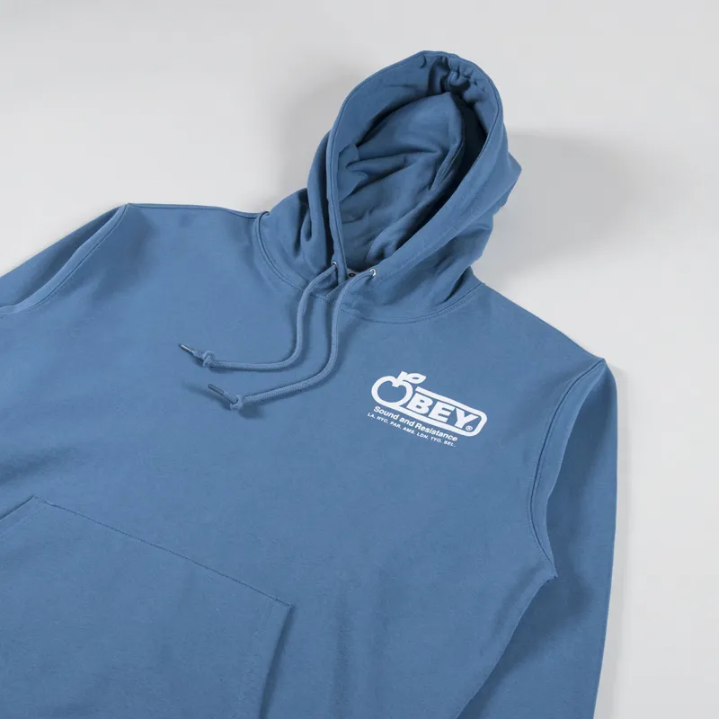 Obey Sound And Resistance Hoodie Coronet Blue-3