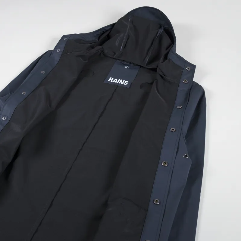 Rains Waterproof Long Jacket Navy-4