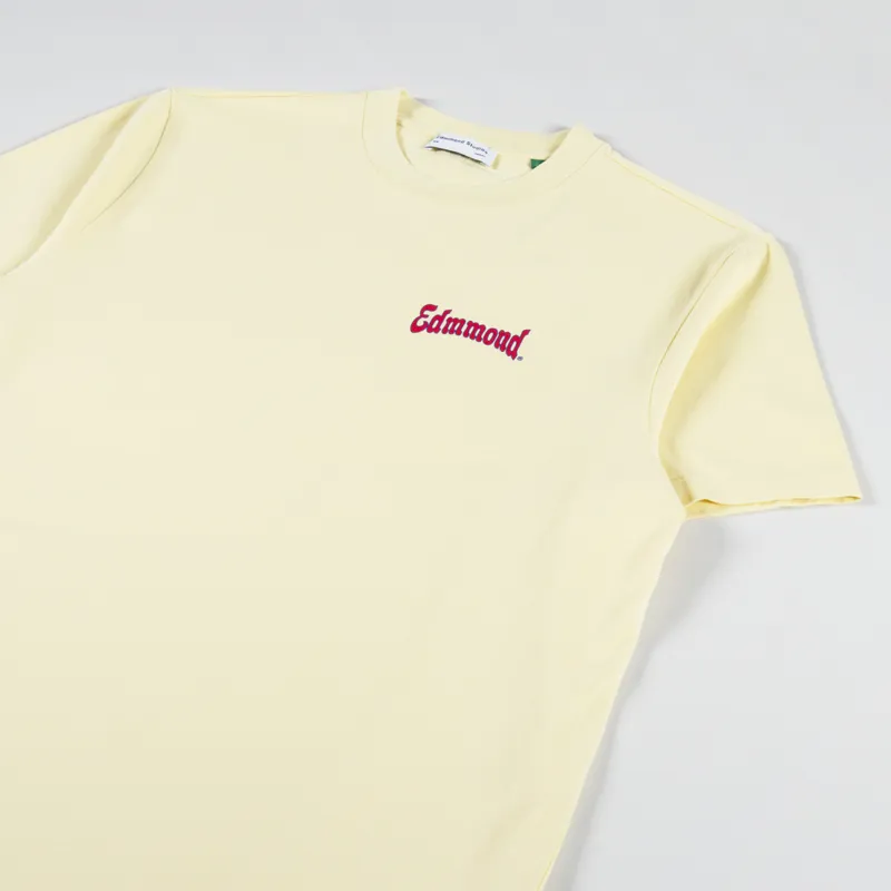 Edmmond Studios Curly Shield T Shirt Plain Yellow-1