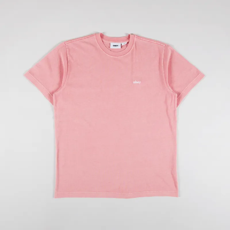 Obey Lowercase Pigment T Shirt Shell Pink