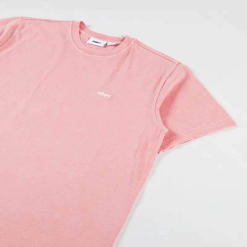 Obey Lowercase Pigment T Shirt Shell Pink-1