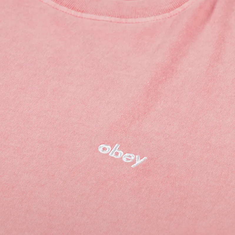 Obey Lowercase Pigment T Shirt Shell Pink-2