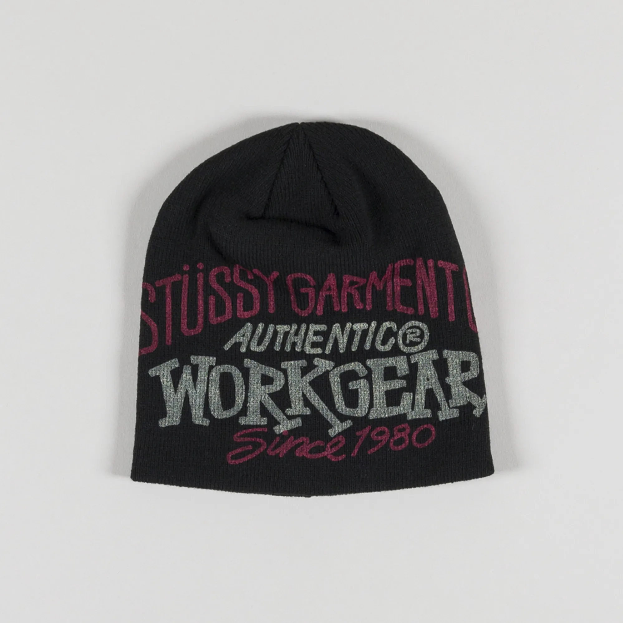 Stussy Workgear Print Skull Cap Beanie Black