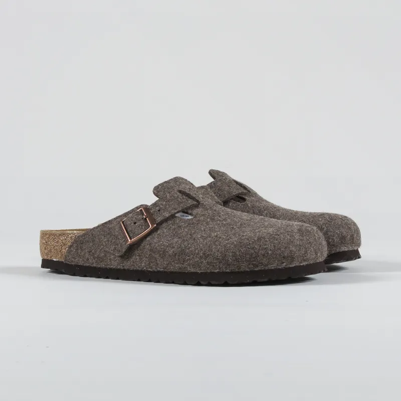 Birkenstock Boston BS Regular Fit Sandals Wool Felt Cacao