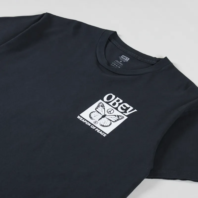 Obey Weapon Of Peace Pigment T Shirt Vintage Black-3