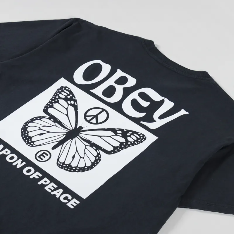 Obey Weapon Of Peace Pigment T Shirt Vintage Black-2