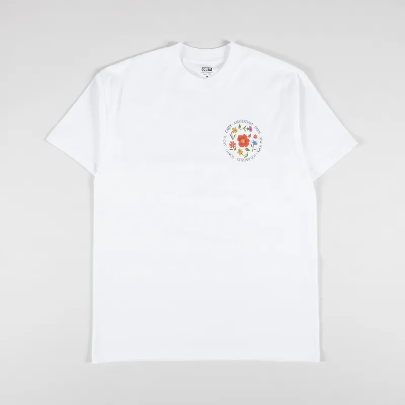 Obey City Flowers T Shirt White-1