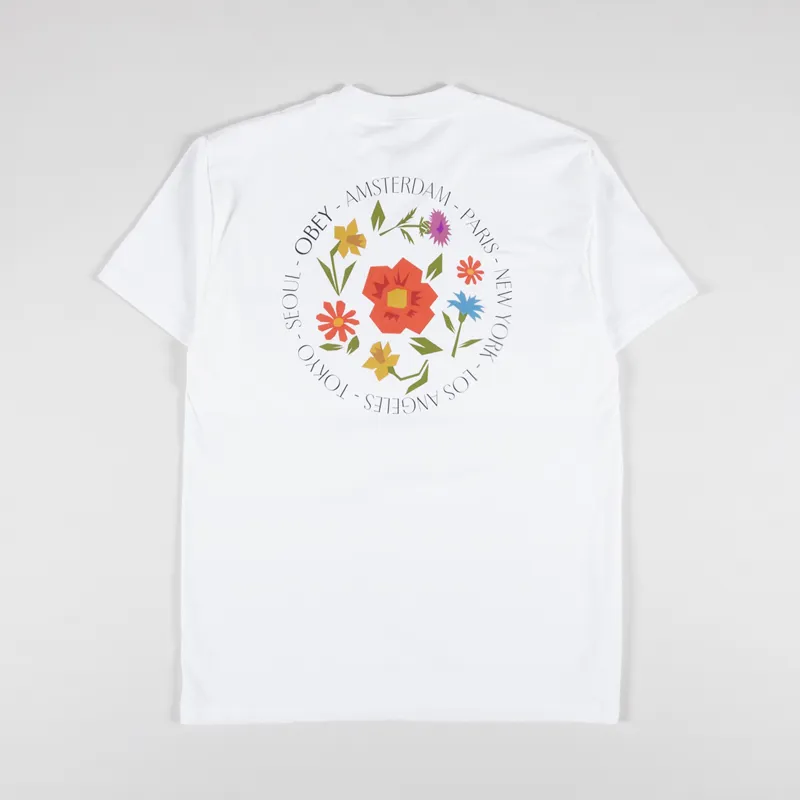 Obey City Flowers T Shirt White