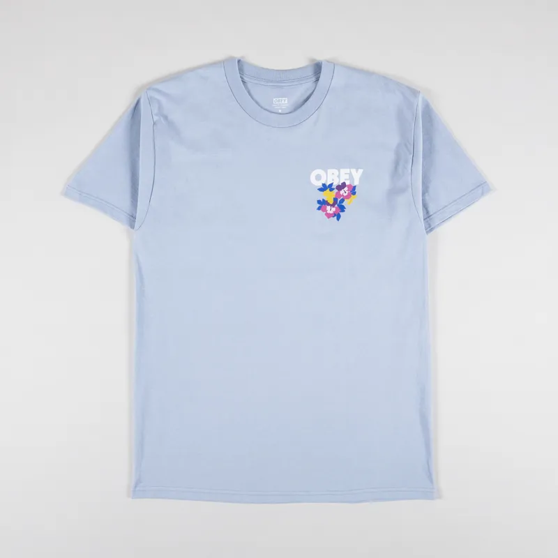 Obey Floral Garden T Shirt Good Grey-1