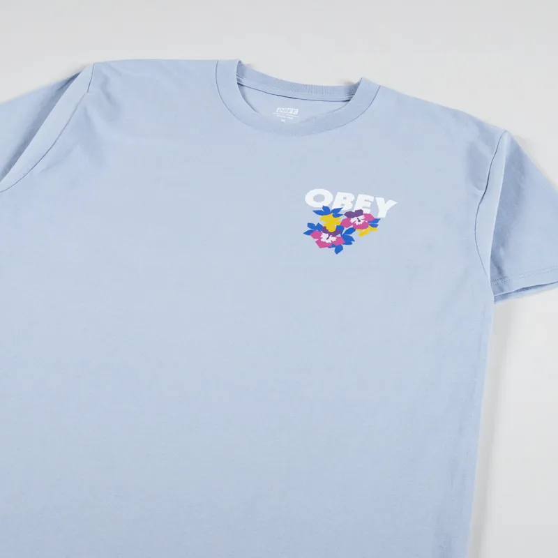 Obey Floral Garden T Shirt Good Grey-3