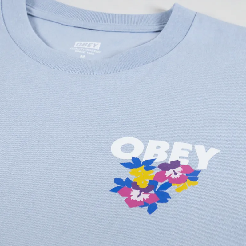 Obey Floral Garden T Shirt Good Grey-5