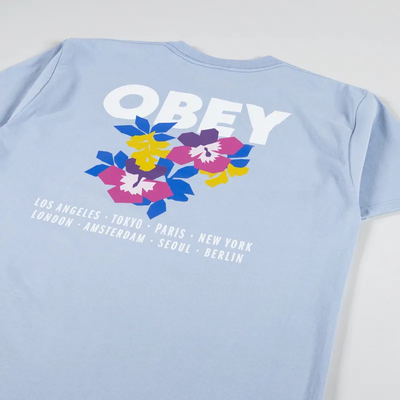 Obey Floral Garden T Shirt Good Grey-2