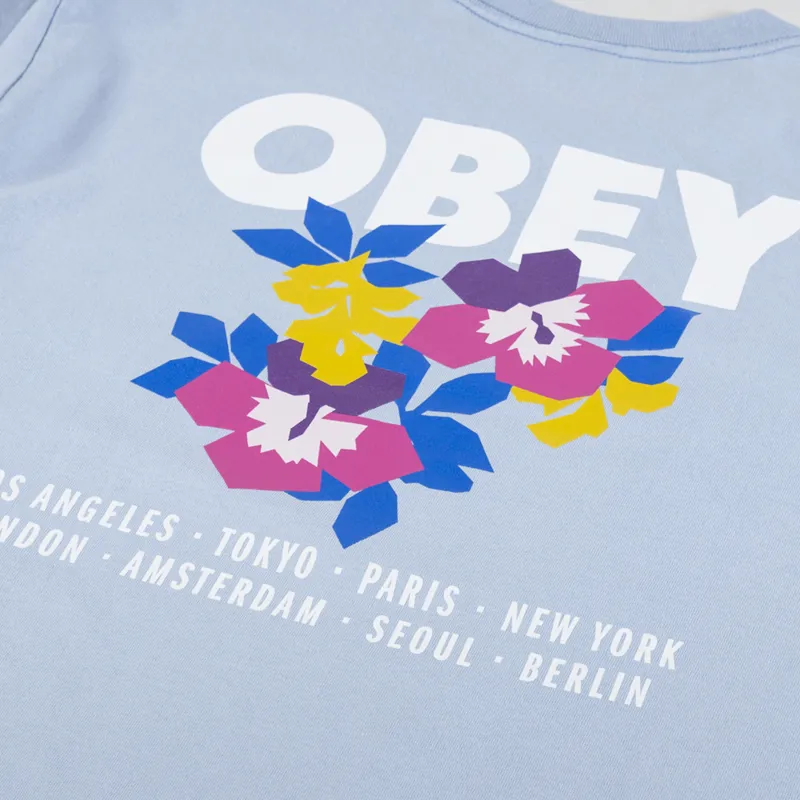 Obey Floral Garden T Shirt Good Grey-4