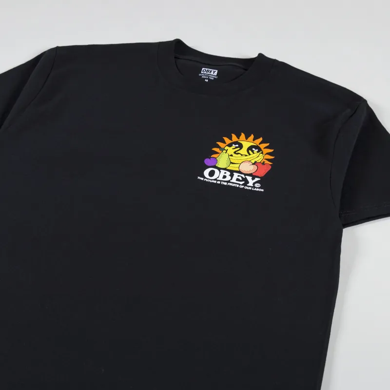 Obey The Future Is The Fruits Of Our Labor T Shirt Black-3