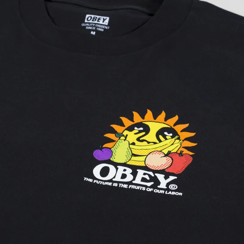 Obey The Future Is The Fruits Of Our Labor T Shirt Black-5