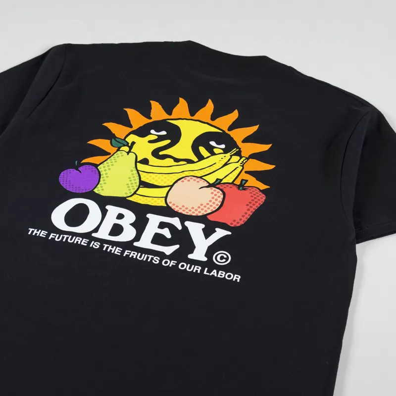 Obey The Future Is The Fruits Of Our Labor T Shirt Black-2