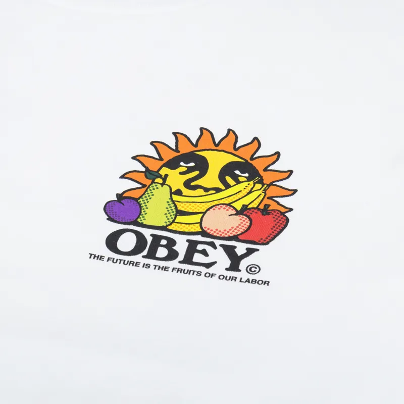 Obey The Future Is The Fruits Of Our Labor T Shirt White-5