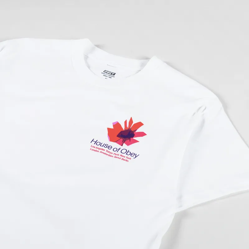 Obey House Of Obey Floral T Shirt White-3