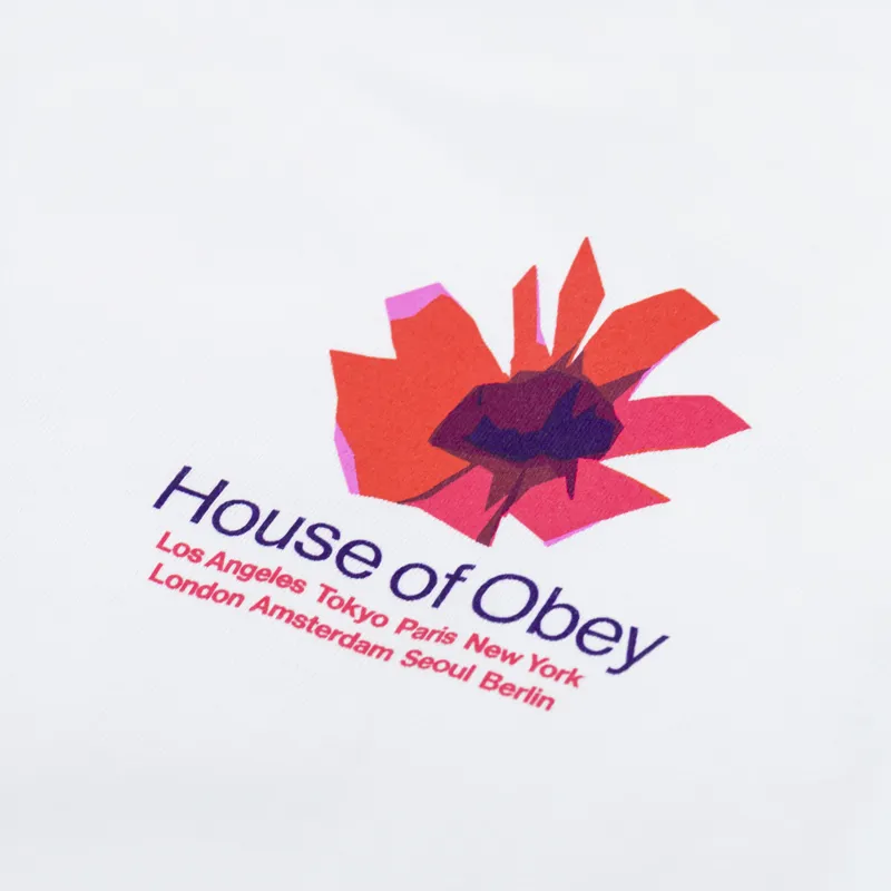 Obey House Of Obey Floral T Shirt White-5