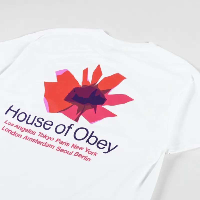 Obey House Of Obey Floral T Shirt White-2