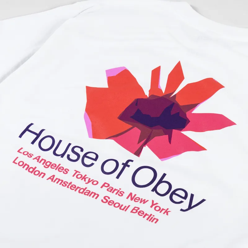 Obey House Of Obey Floral T Shirt White-4