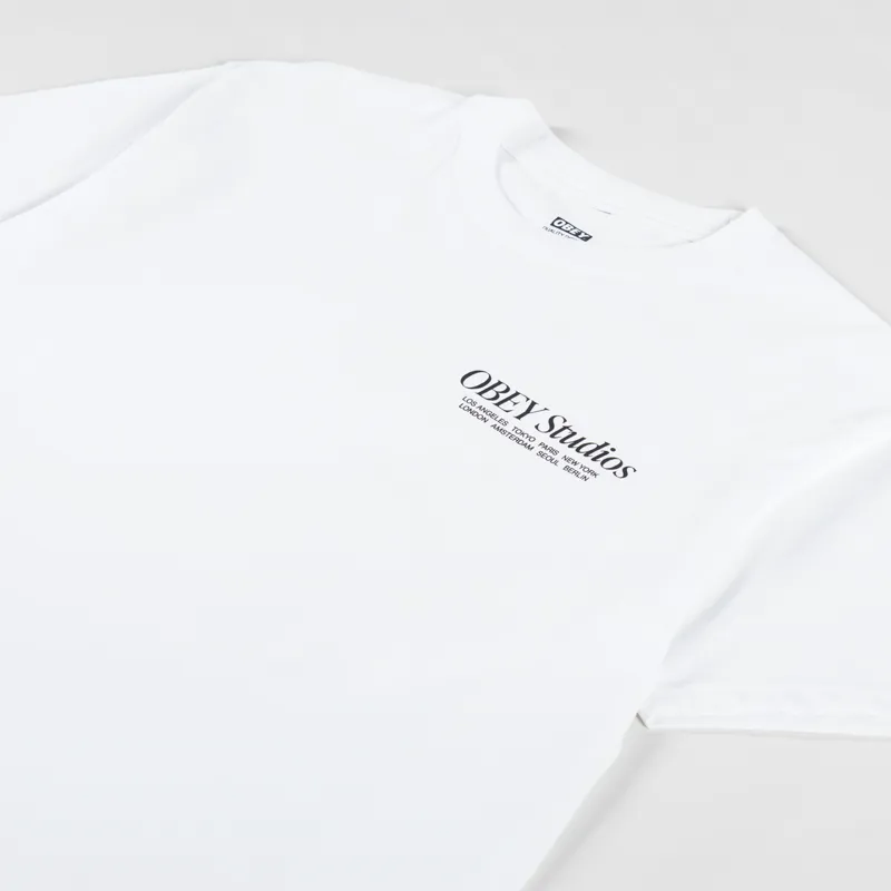 Obey Visual Food For Your Mind T Shirt White-3