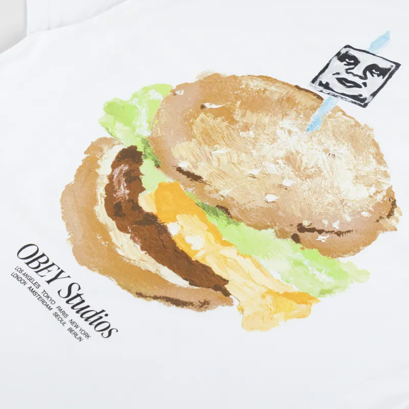 Obey Visual Food For Your Mind T Shirt White-4
