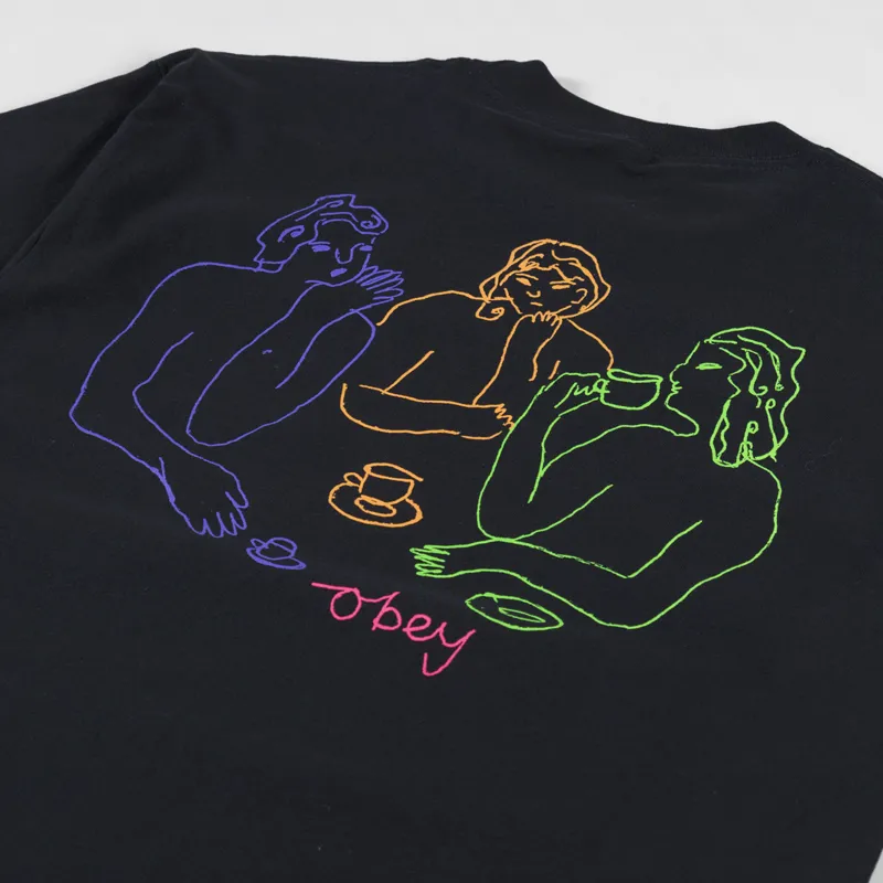 Obey Cup Of Tea T Shirt Black-3