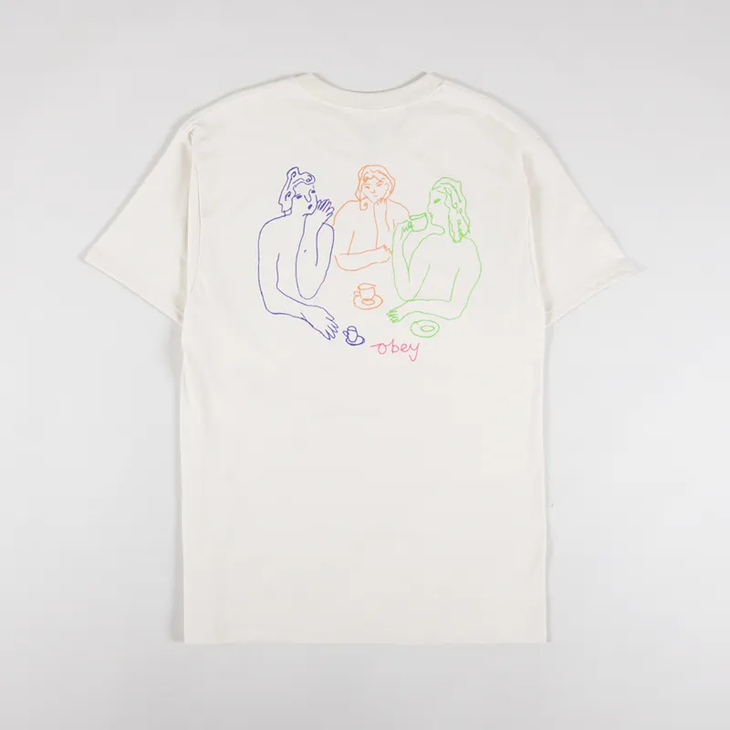 Obey Cup Of Tea T Shirt Cream