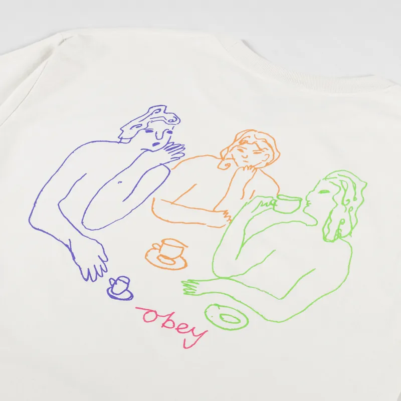 Obey Cup Of Tea T Shirt Cream-4