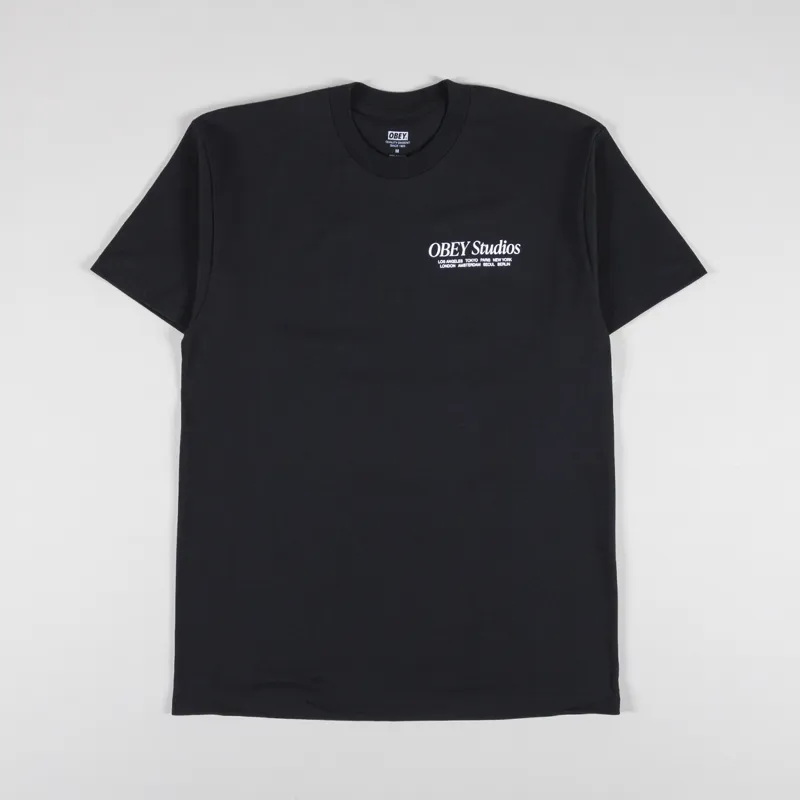 Obey Studios T Shirt Black-1