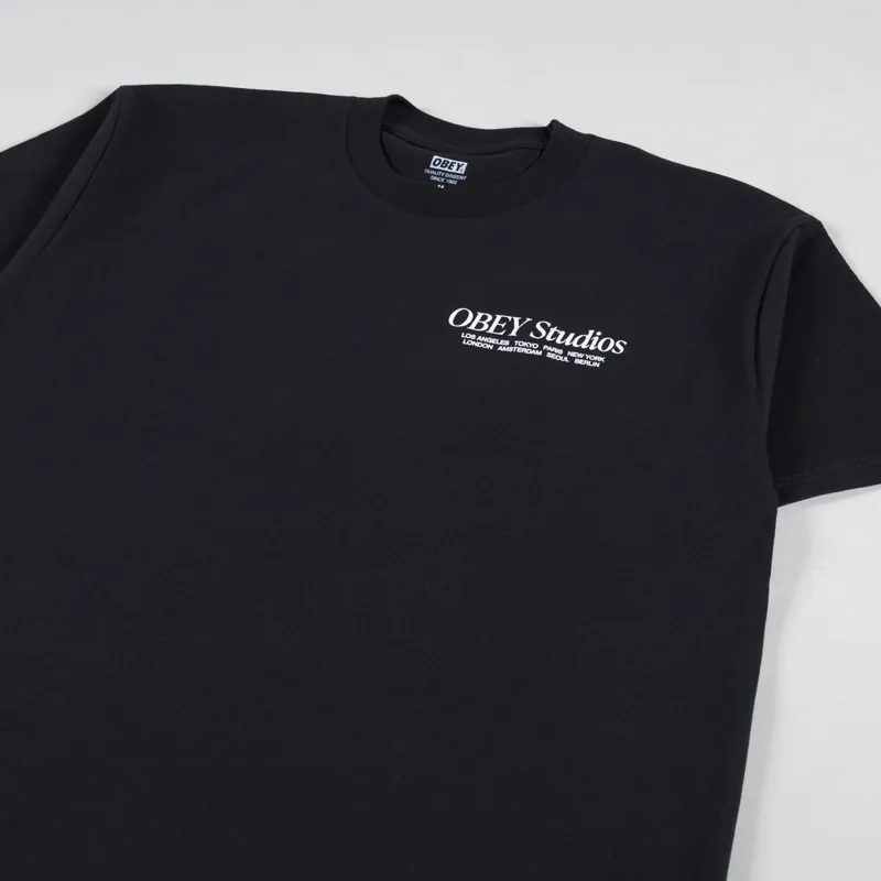 Obey Studios T Shirt Black-3
