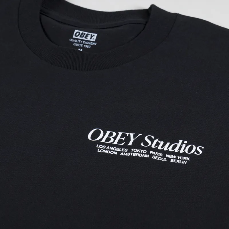 Obey Studios T Shirt Black-5