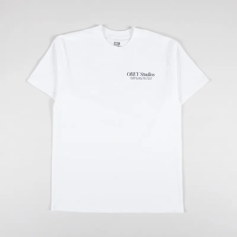 Obey Studios T Shirt White-1