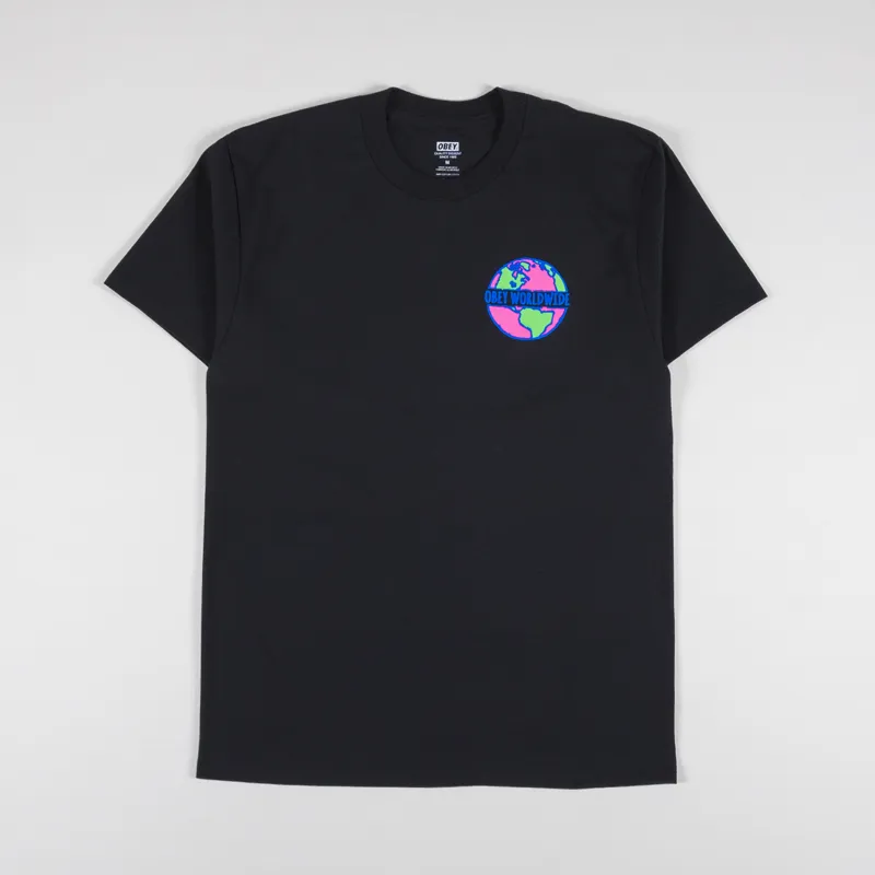 Obey Planet Classic T Shirt Black-1