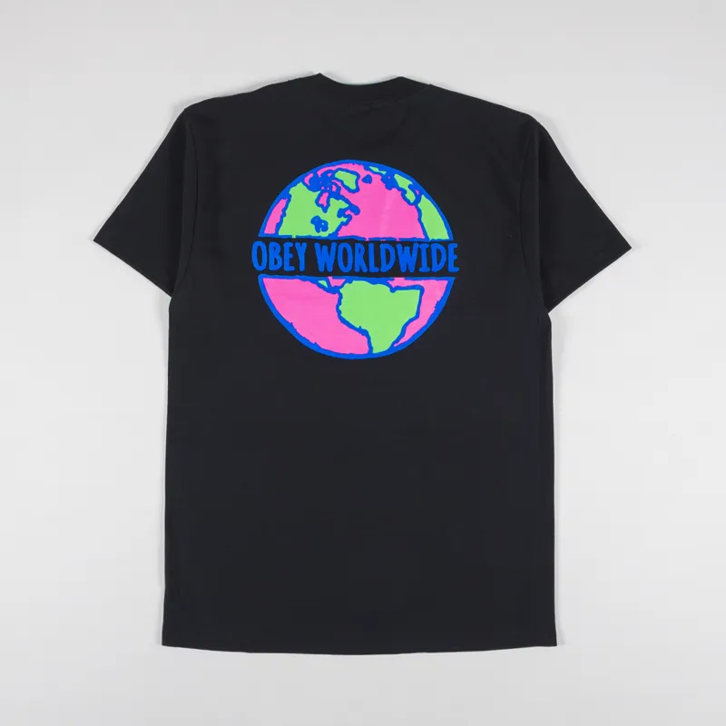 Obey Planet Classic T Shirt Black