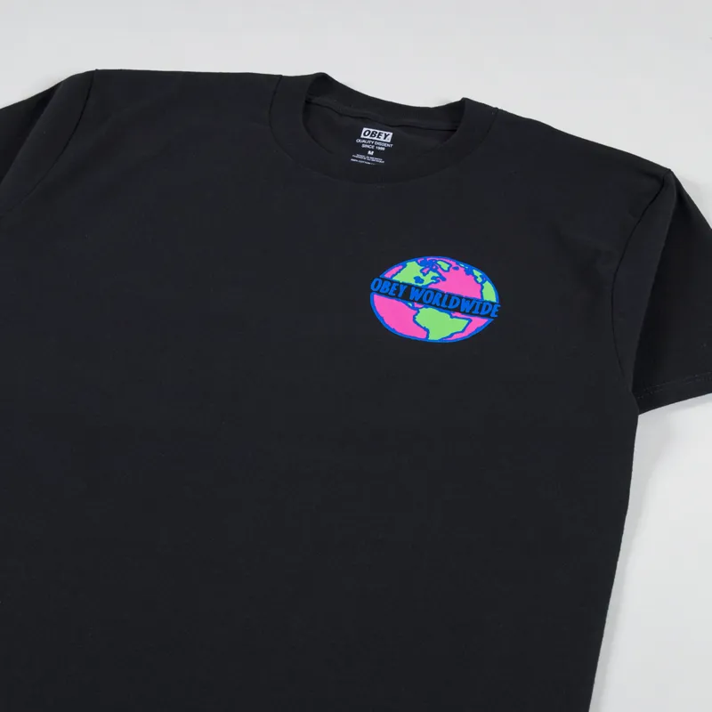 Obey Planet Classic T Shirt Black-3