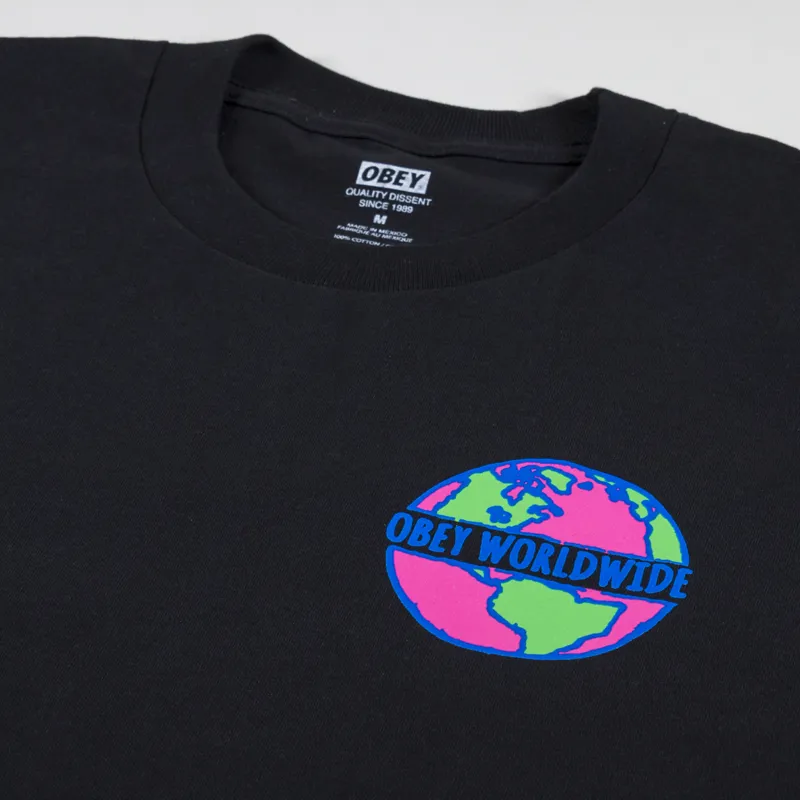 Obey Planet Classic T Shirt Black-5