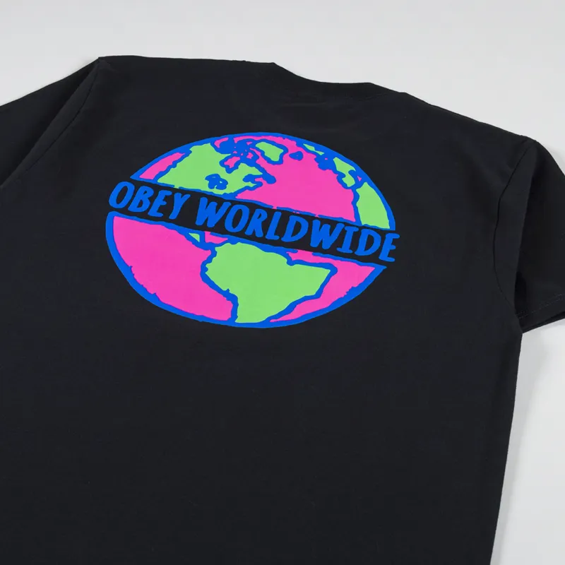 Obey Planet Classic T Shirt Black-2