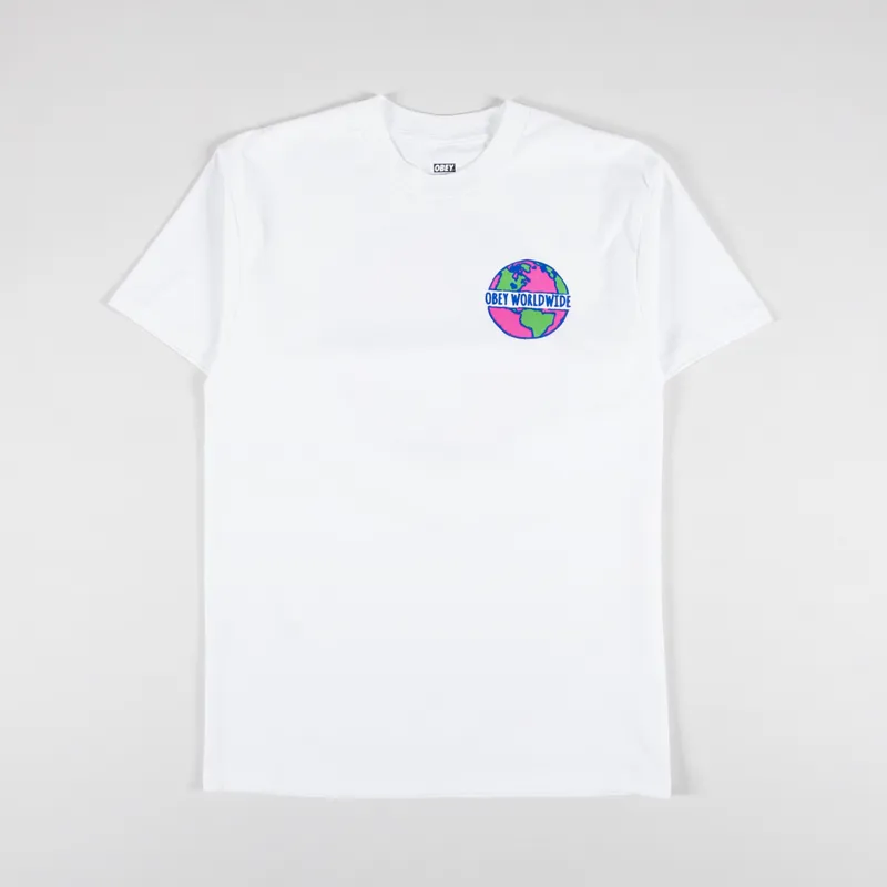 Obey Planet Classic T Shirt White-1