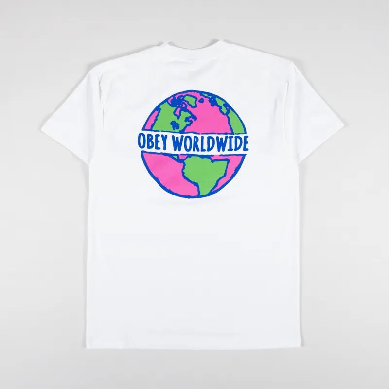 Obey Planet Classic T Shirt White