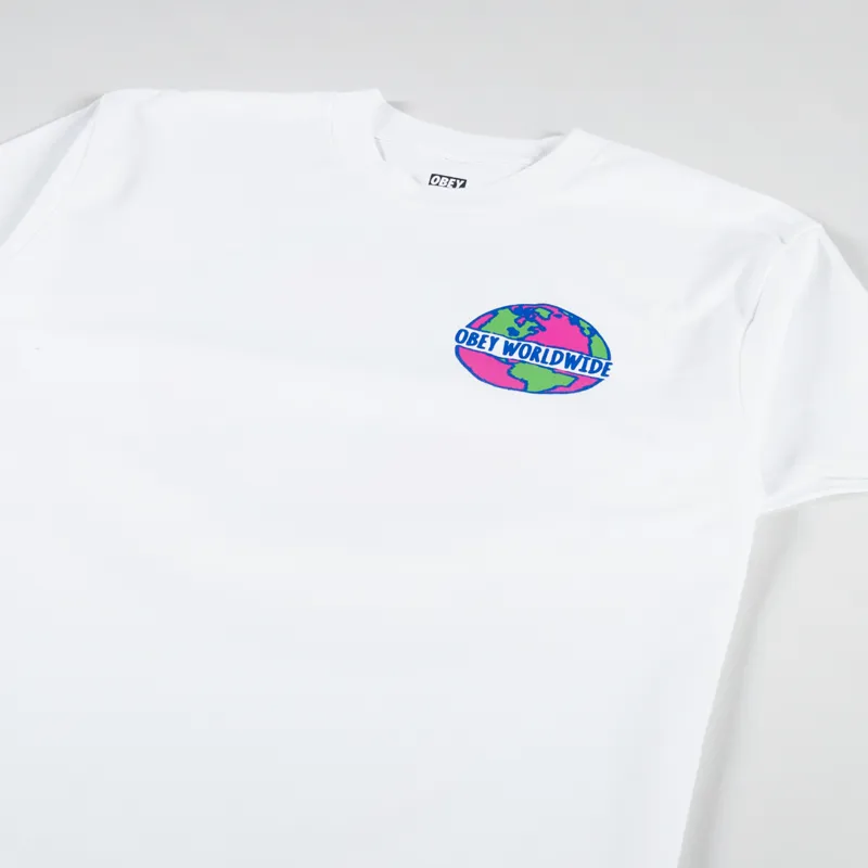 Obey Planet Classic T Shirt White-3