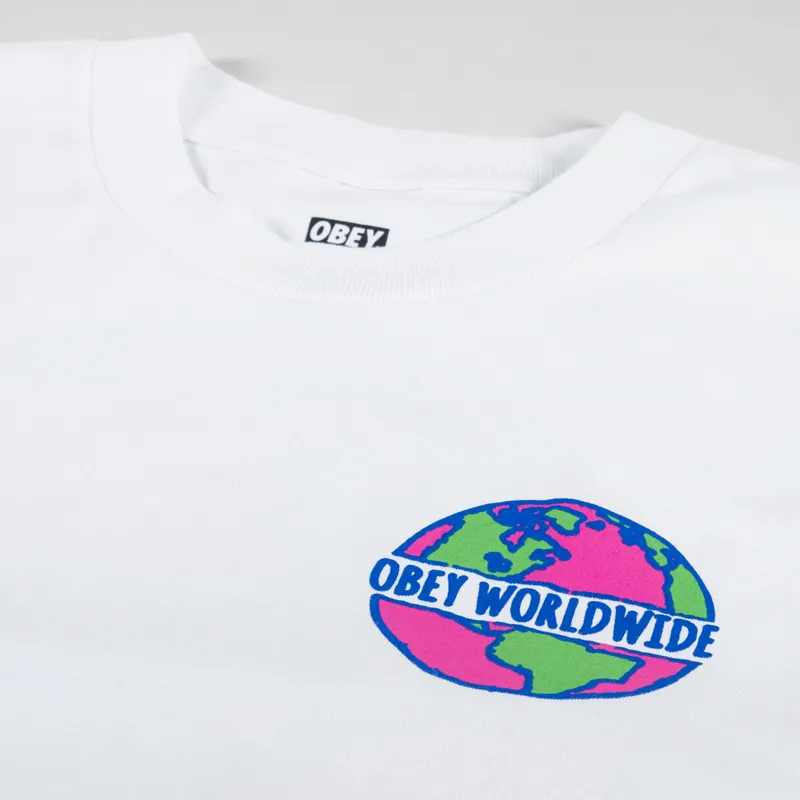 Obey Planet Classic T Shirt White-5