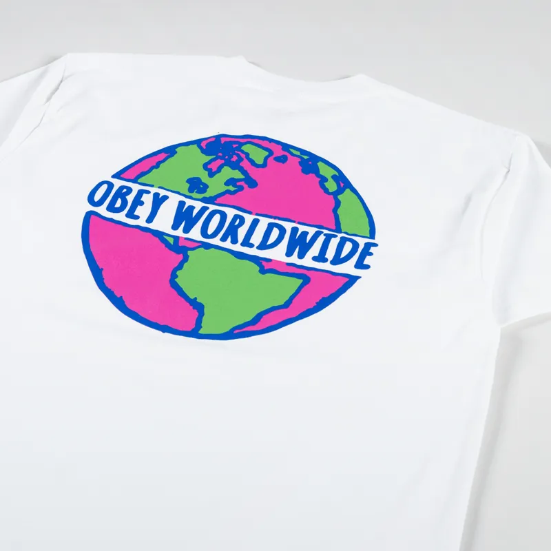 Obey Planet Classic T Shirt White-2